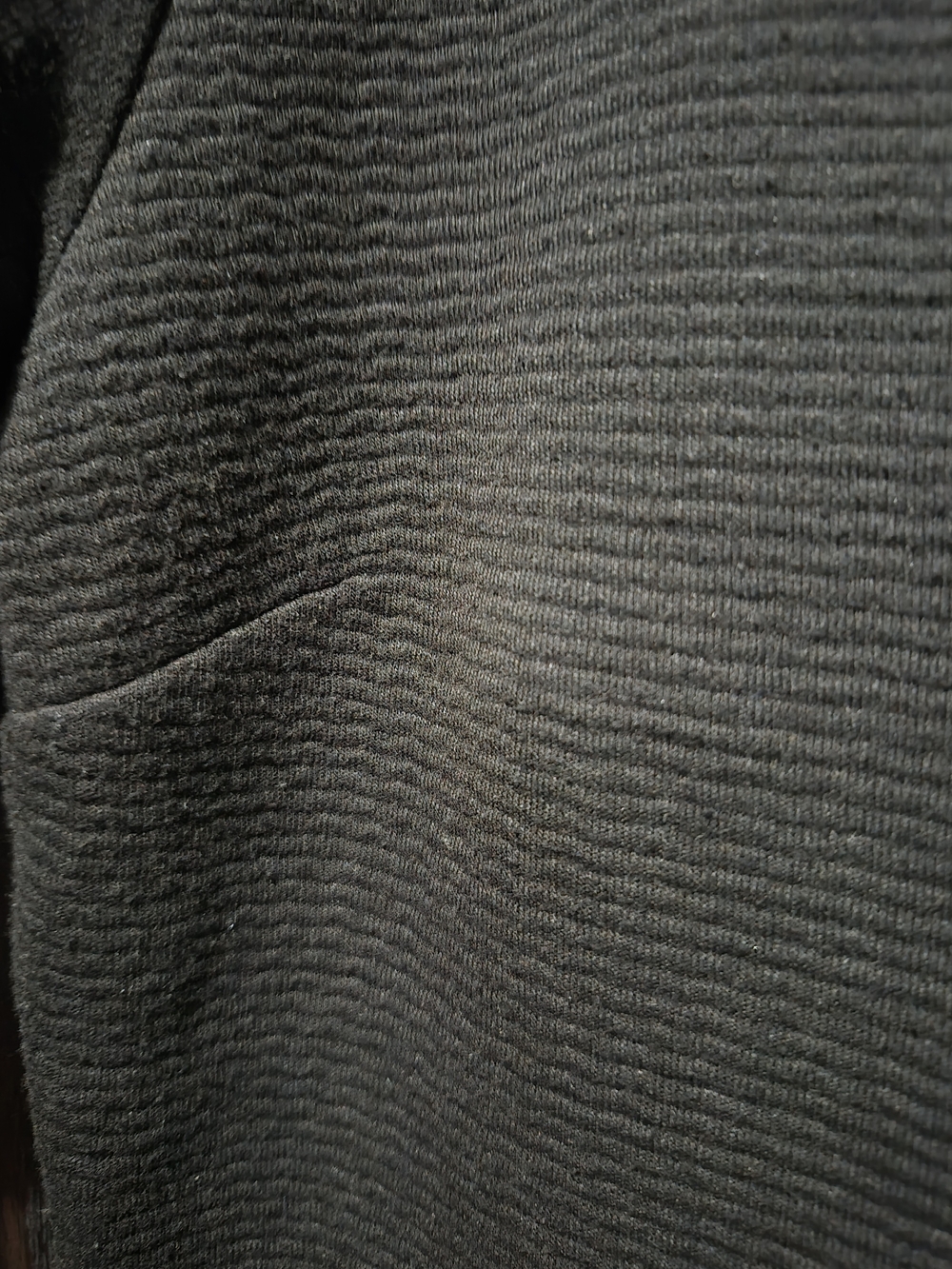 Tailored Short-Sleeve Thick Ribbed Dress in Black Office Casual Day To Night - Picture 4 of 6
